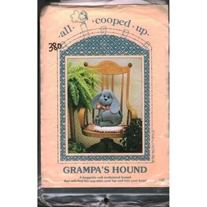 Vintage 1987 All Cooped Up Grampas Hound Soft Sculpture Dog Sewing Pattern 100